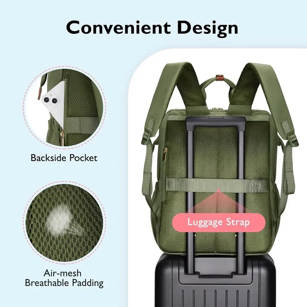 Olive Green Multifunctional Baby Backpack Diaper Bag